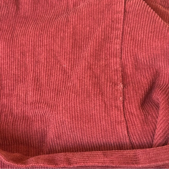 Summer Vintage Burgundy Corduroy Jumper Mini Dress Sleeveless Button Down Medium - Picture 9 of 11